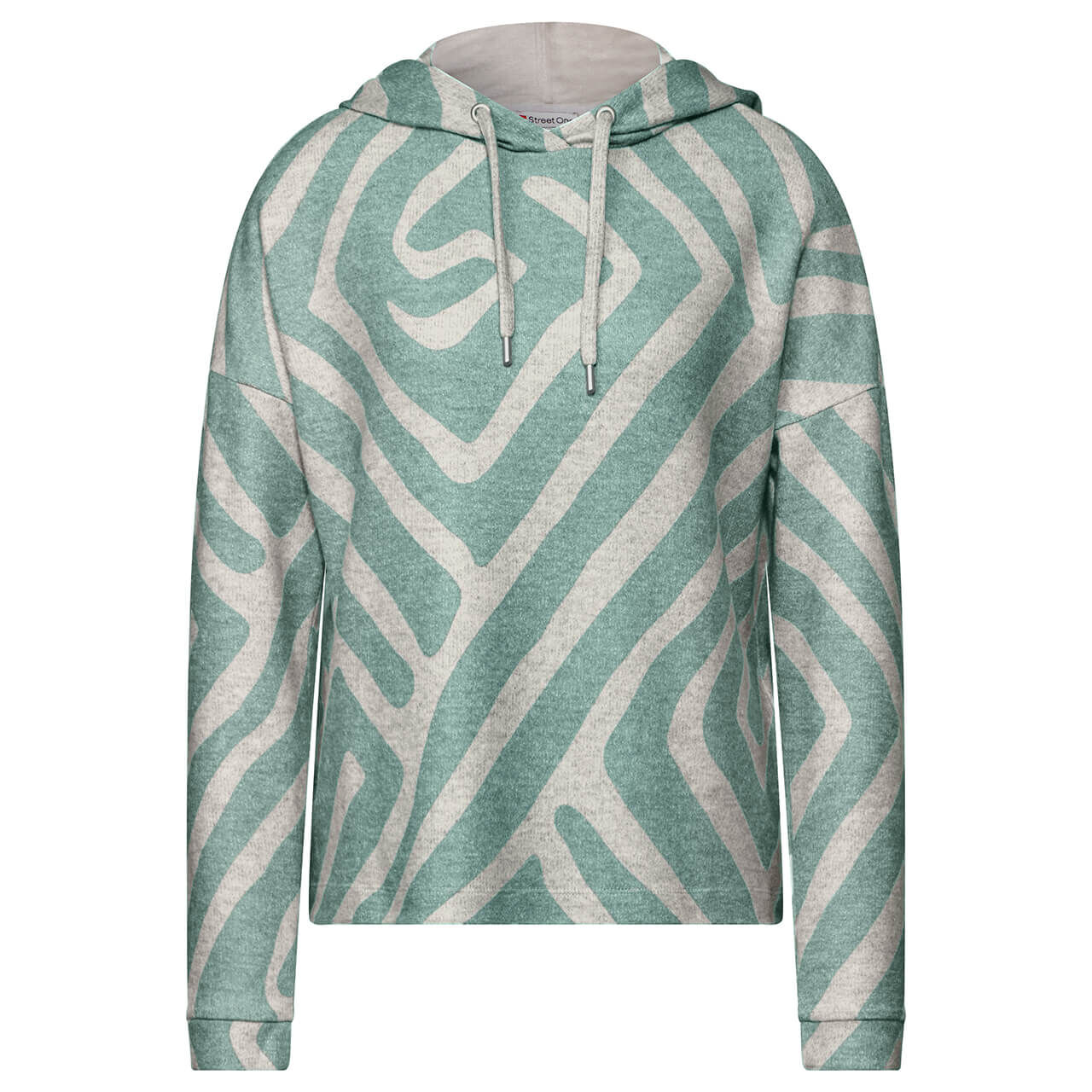 Street One Damen Hoodie Pullover Cosy sunlit green printed