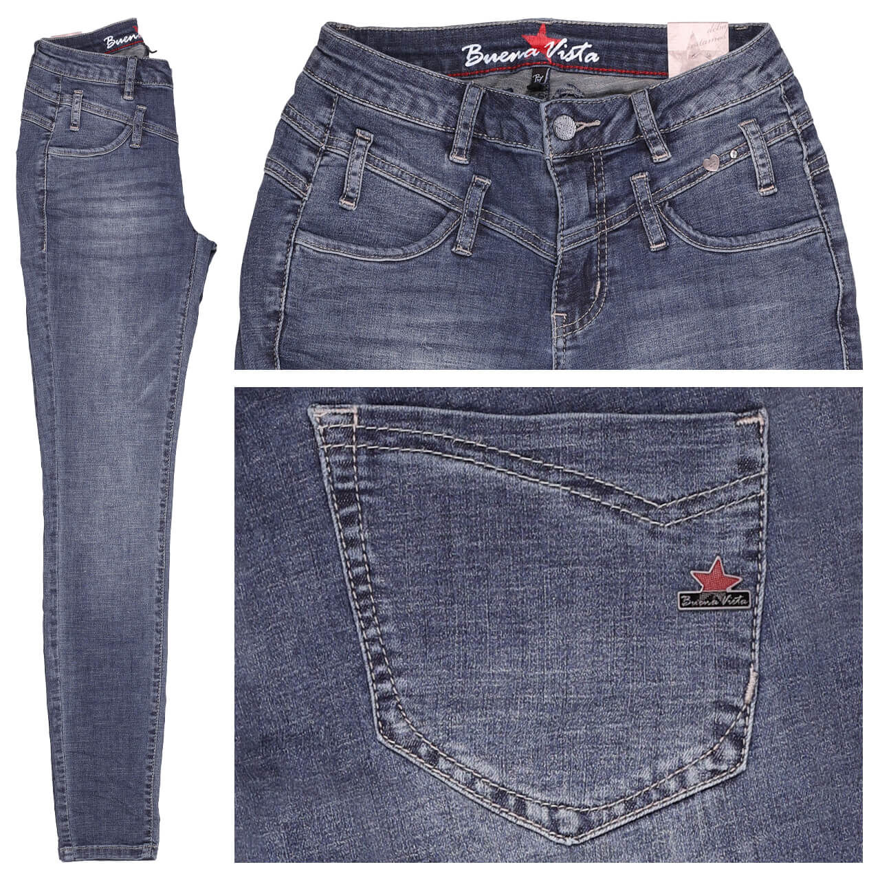 Buena Vista Florida Stretch Denim Jeans mid blue