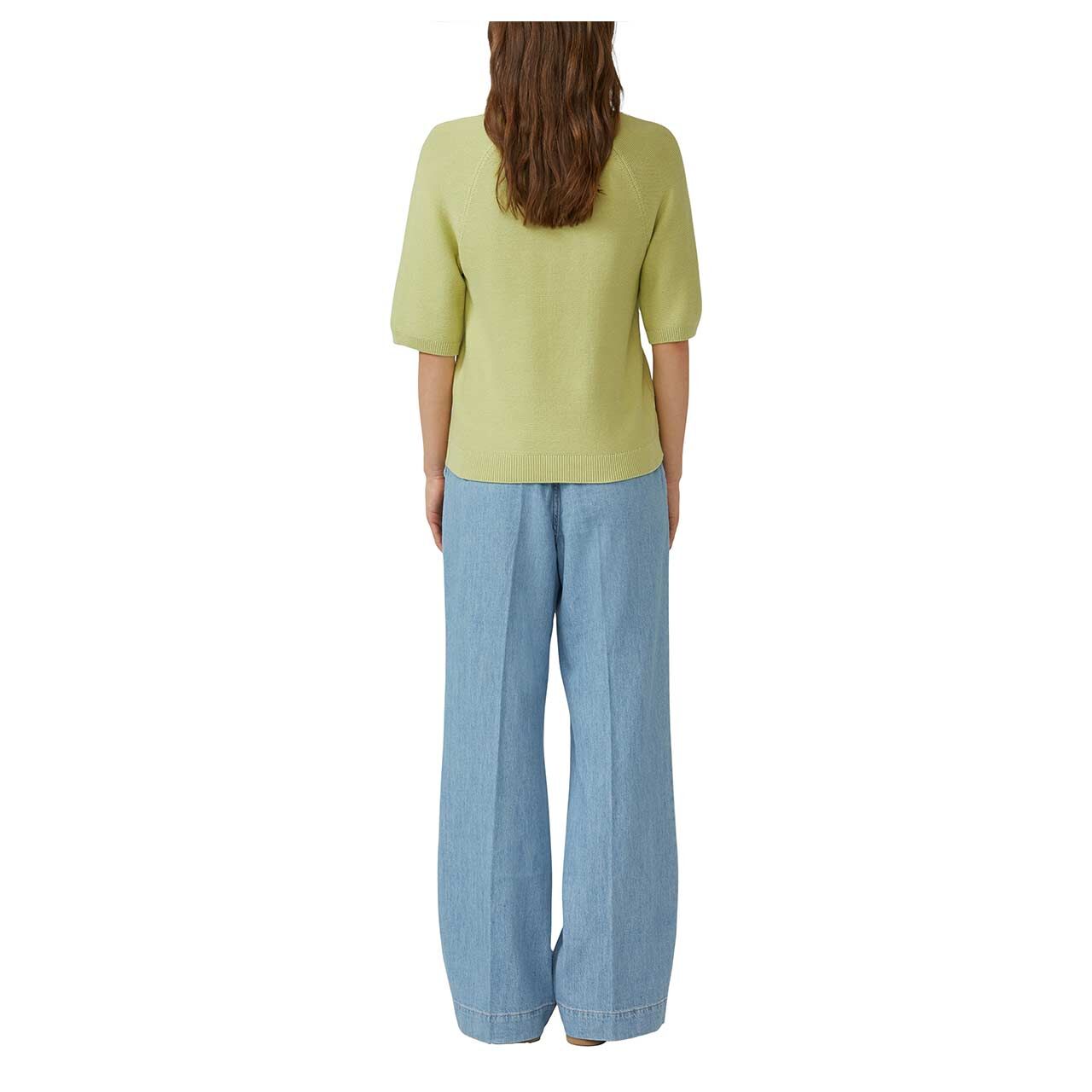 Damen Kurzarm Pullover von s.Oliver in Grün, Rückansicht am Model