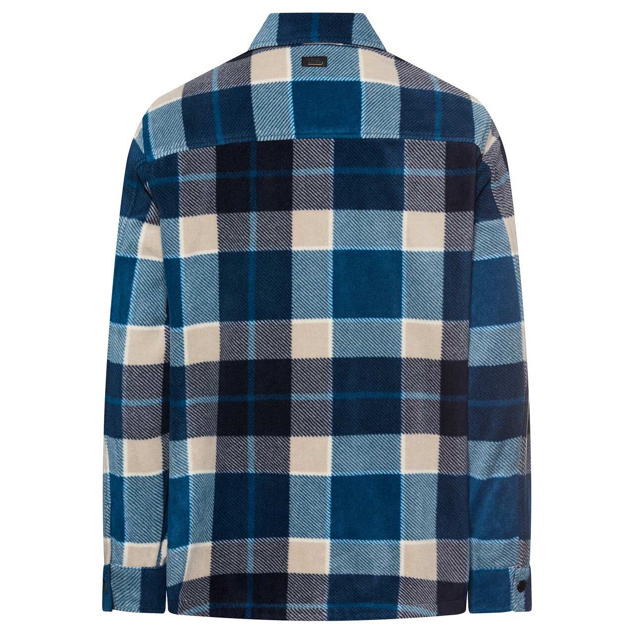 Herren Hemdjacke von Camel active in Blau kariert, Rückansicht