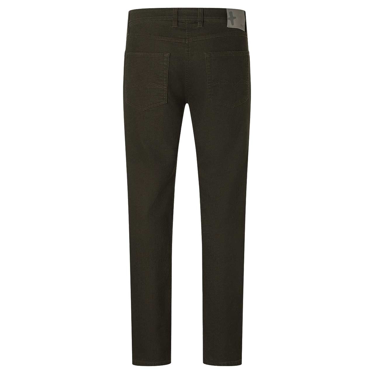 Stretch Herren Baumwollhose Jogn Jeans von MAC in Dunkelgrün, Rückansicht