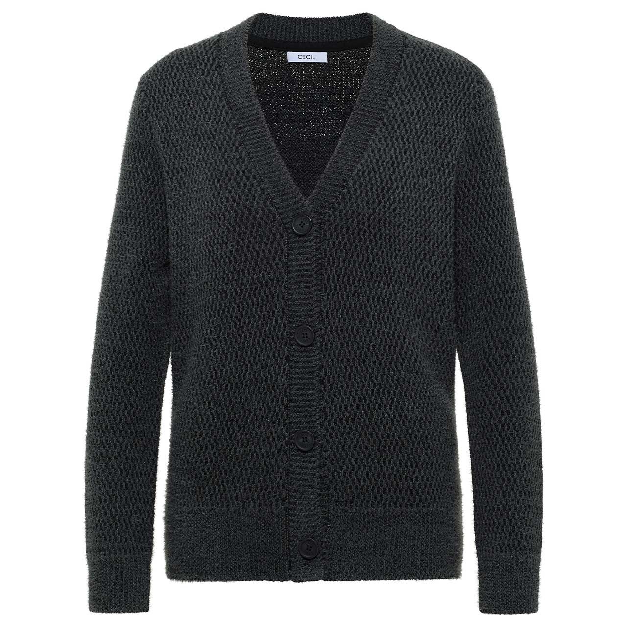 Cecil Damen Strickjacke Featheryarn Cardigan anthracite