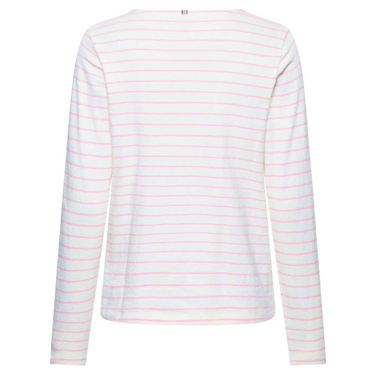 Damen Langarm Shirt von Camel active in Rosa gestreift, Rückansicht