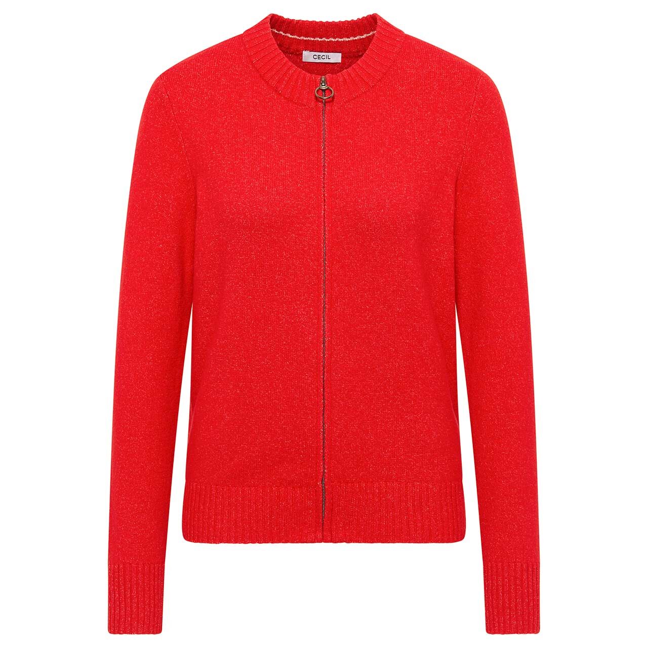 Cecil Damen Strickjacke Cosy Zipper Cardigan fiery red melange