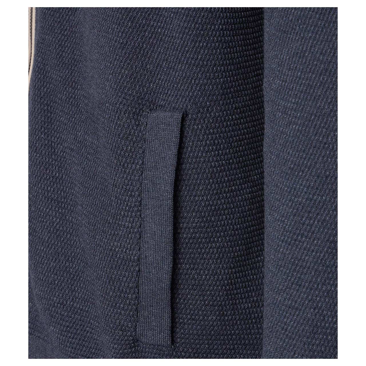 Herren Strickjacke von Casa Moda in Dunkelblau meliert, Detailansicht Tasche