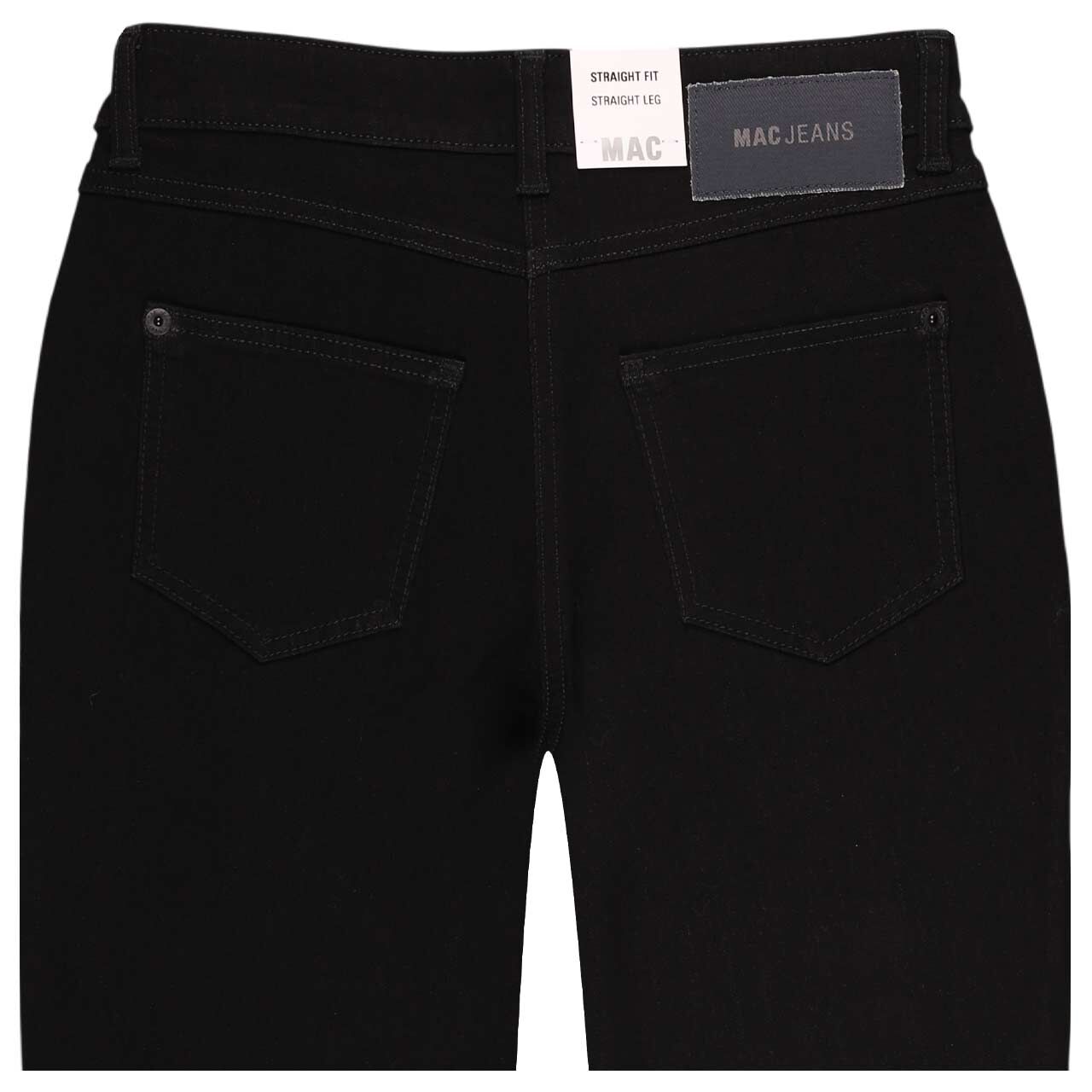 Stretch Damenjeans Melanie von MAC in Schwarz, detaillierte Rückansicht