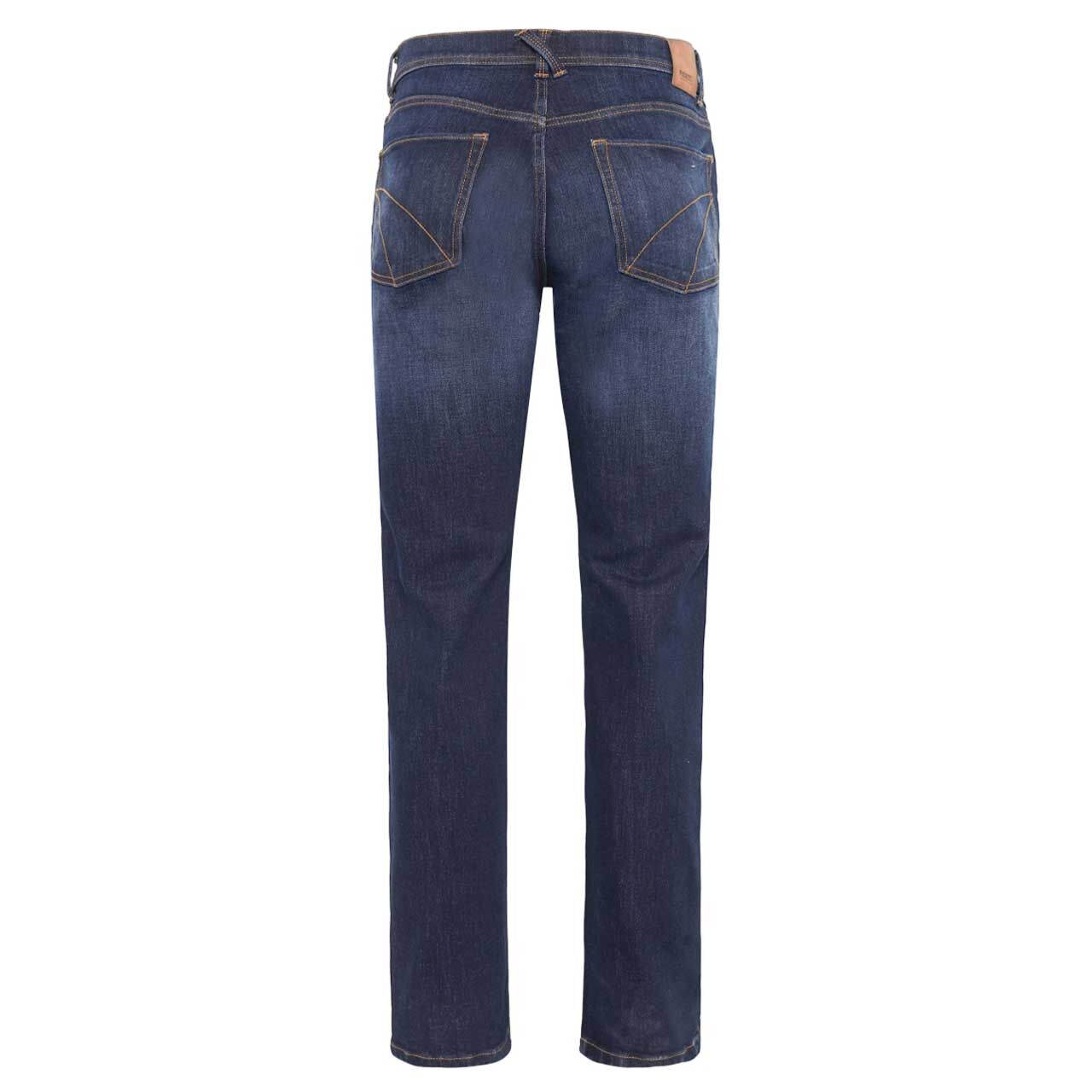 Stretch Herrenjeans Rando Megaflex in Dunkelblau angewaschen von Pioneer, Rückansicht