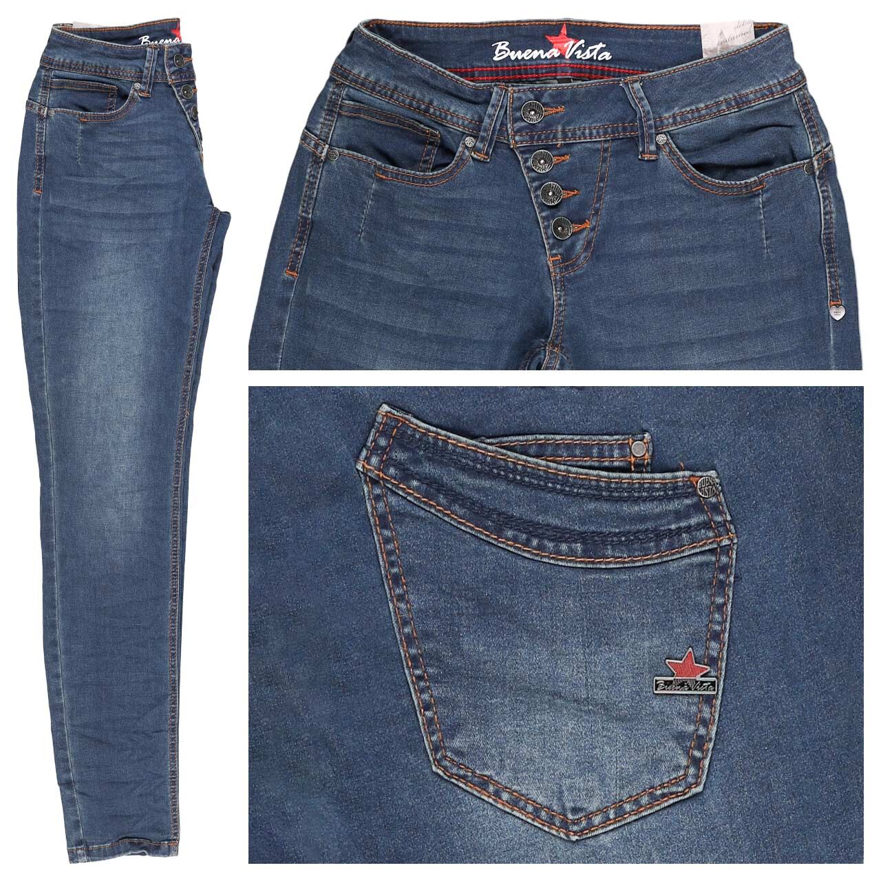 Buena Vista Malibu Cropped Cozy Denim Ankle Jeans dark stone