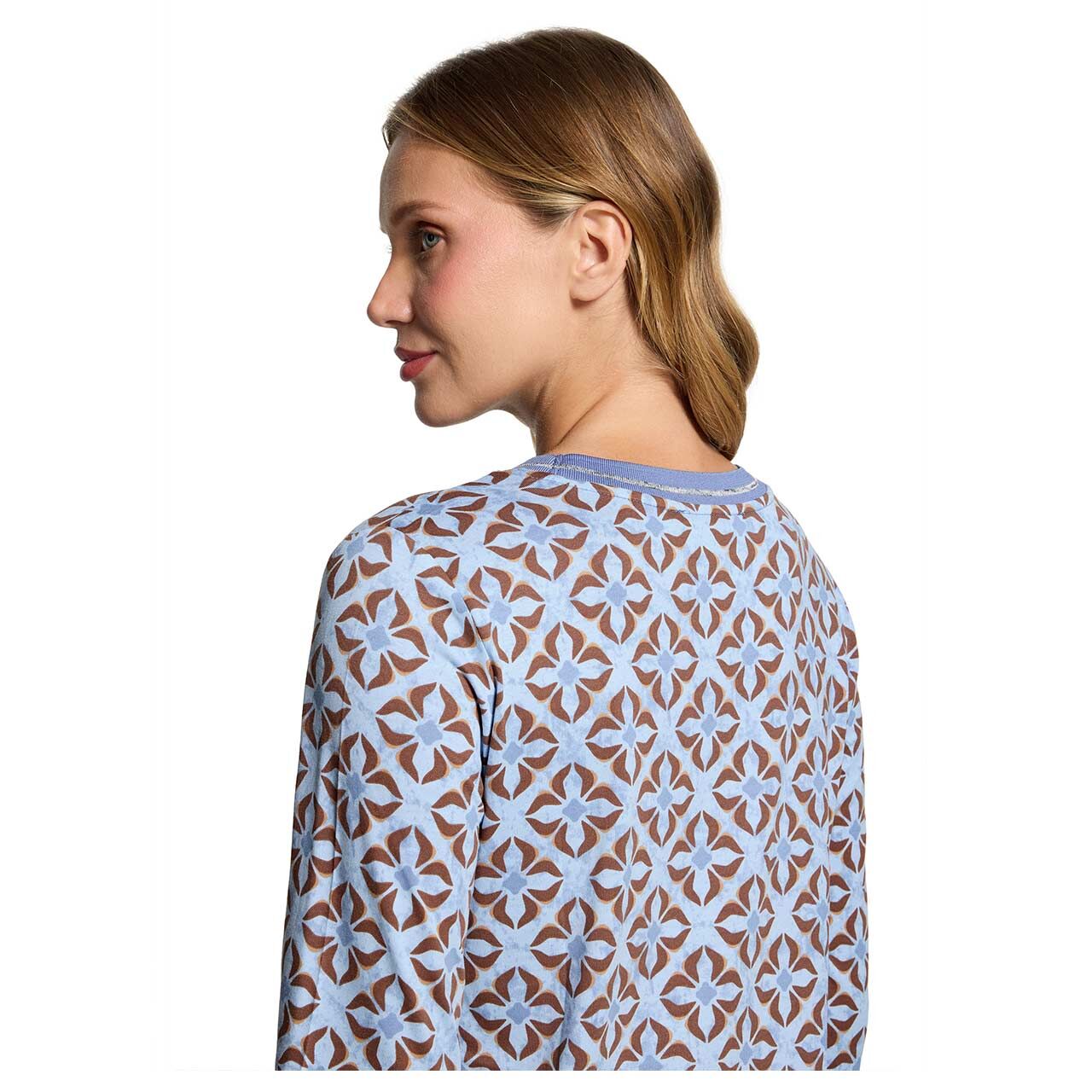 Betty Barclay Damen Langarm Shirt blue brown floral print