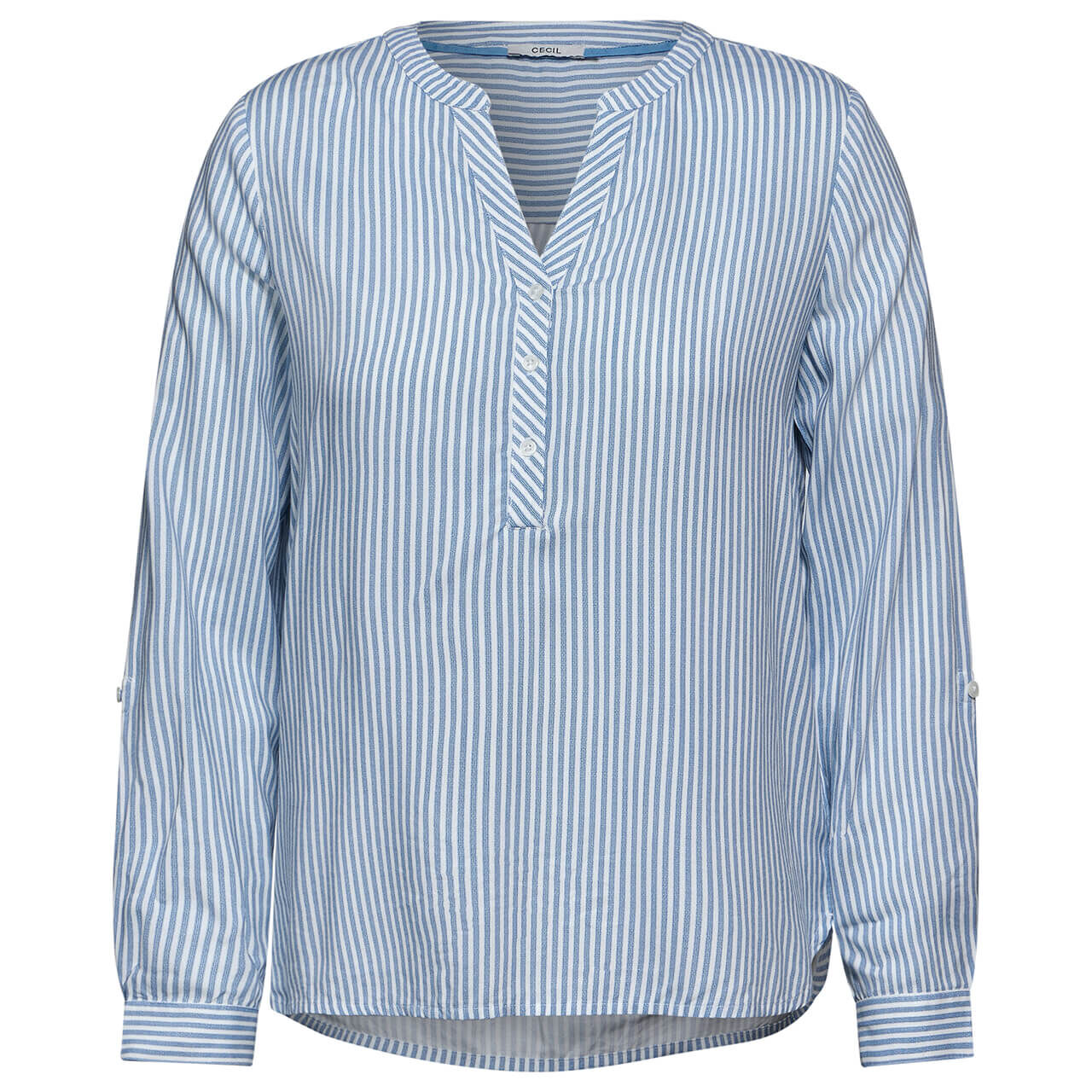 Cecil Damen Langarm Bluse Stripe blouse blue