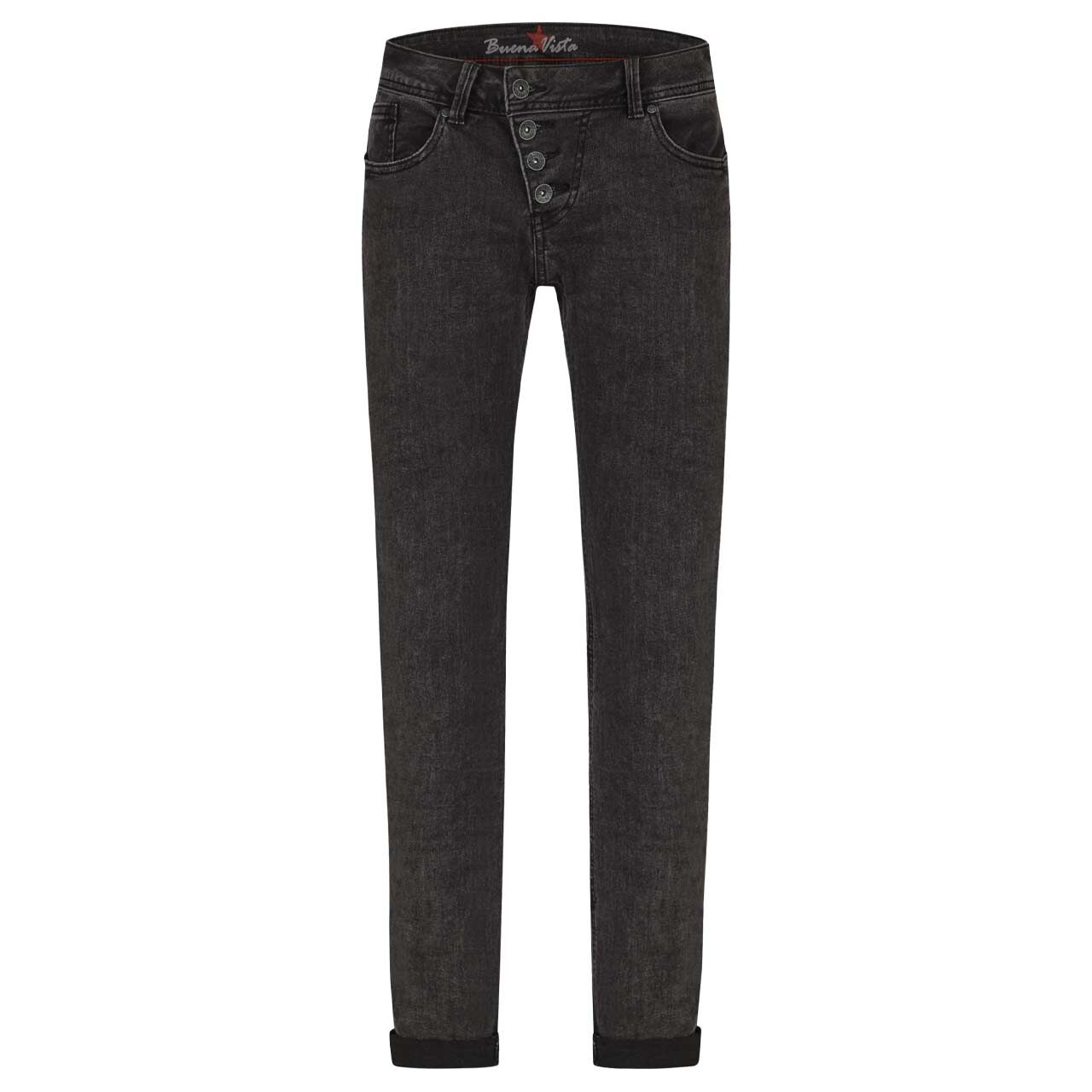 Damenjeans Malibu Stretch Denim von Buena Vista in Dunkelgrau angewaschen, Vorderansicht