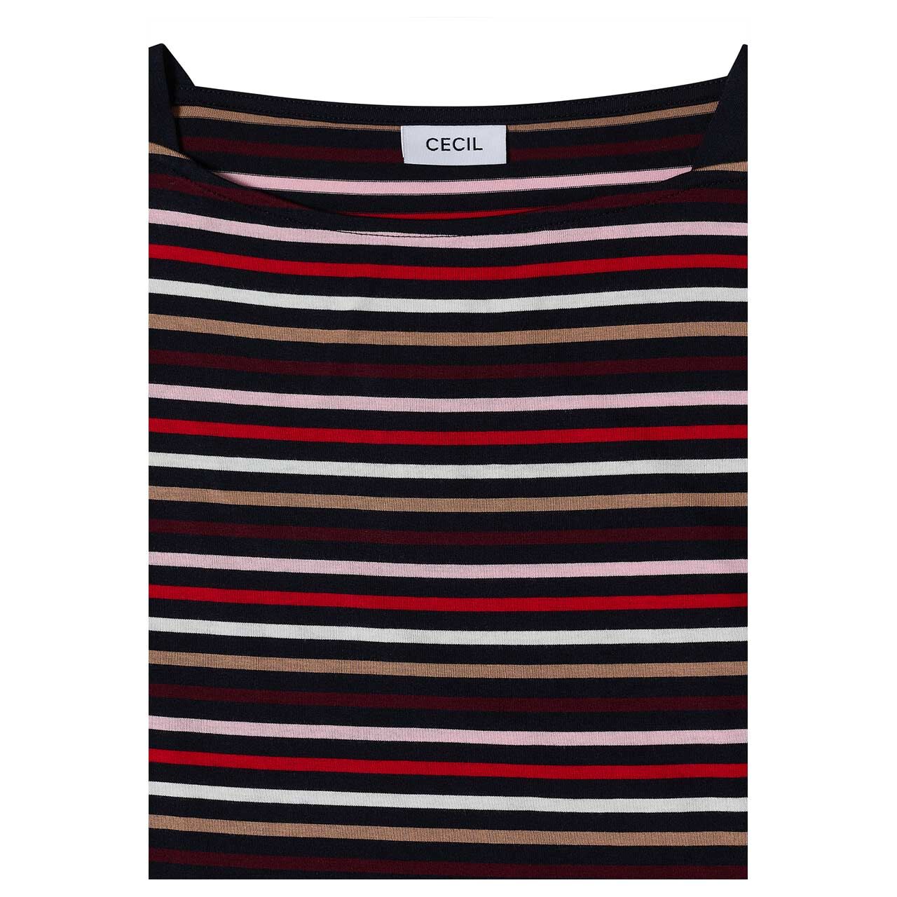 Cecil Damen 3/4 Arm Shirt Multi Striped Boatneck urban dark blue
