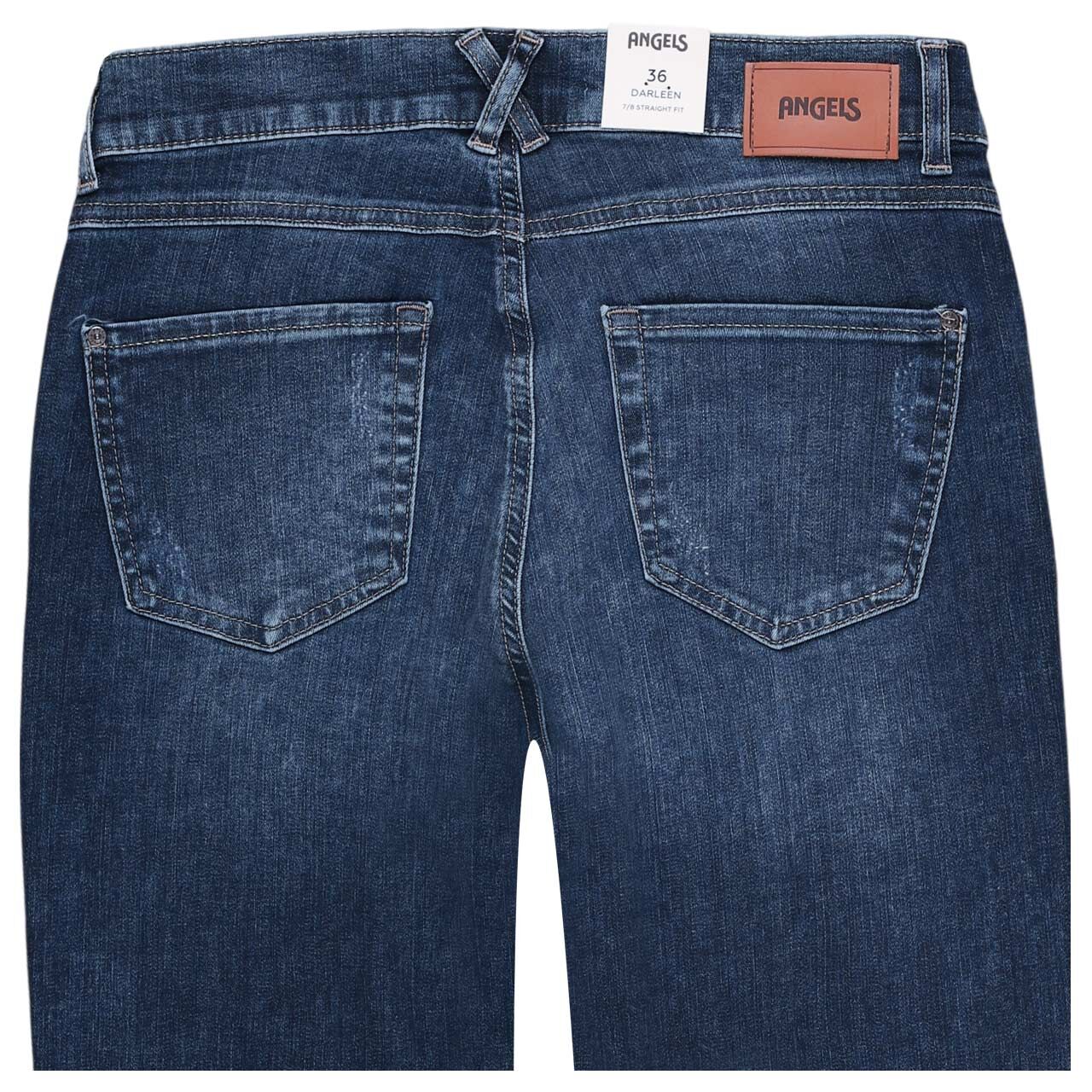 Damen 7/8 Jeans Darleen von Angels in Blau angewaschen mit Destroyed-Effekten, detaillierte Rückansicht