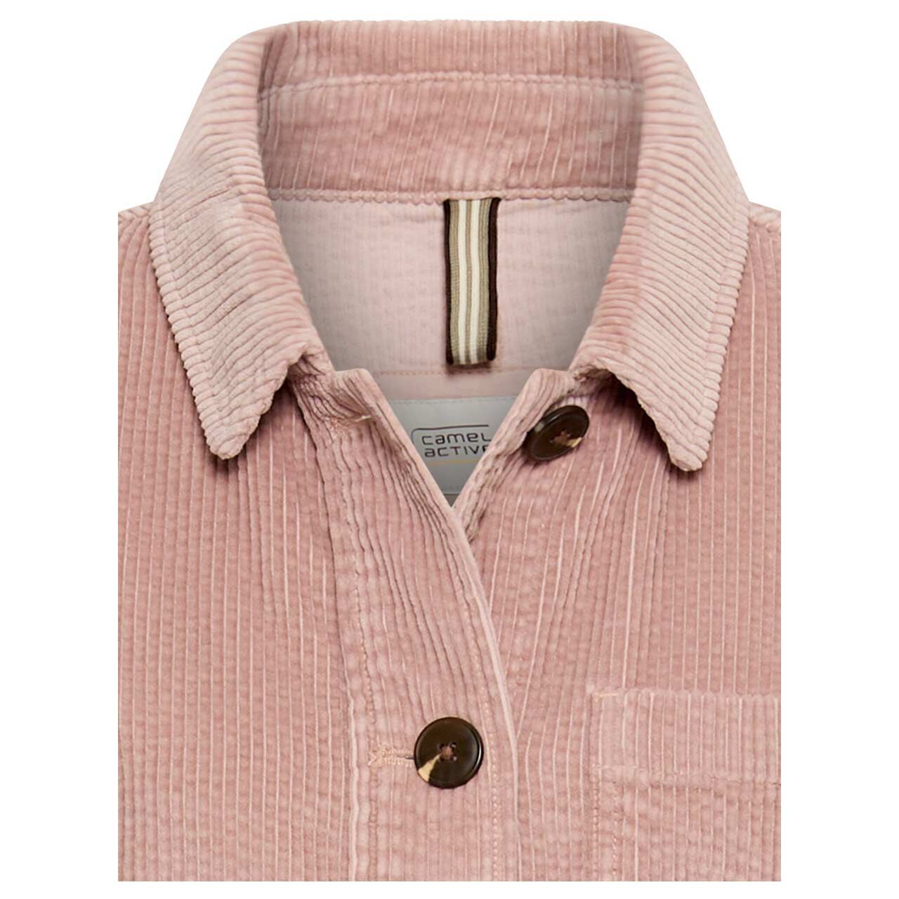 Damen Cord Hemdjacke von Camel active in Altrosa, detaillierte Vorderansicht