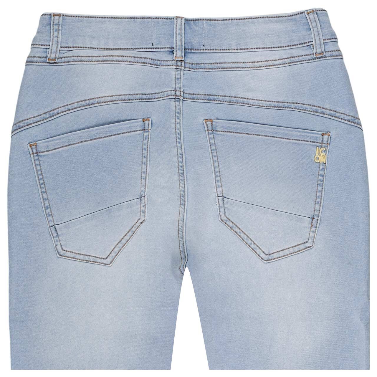 Damenjeans California Sunrise Capri von Senoritas Icon in Hellblau angewaschen, detaillierte Rückansicht