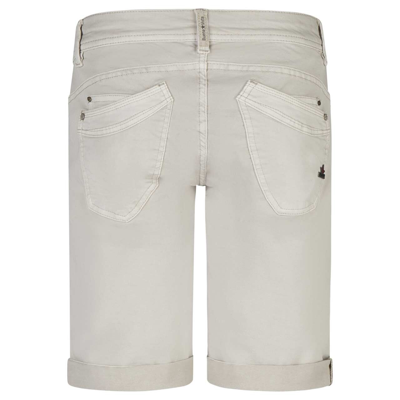Damen Stretch Baumwollhose Malibu-Short Summer Twill von Buena Vista in Zartgrau, Rückansicht