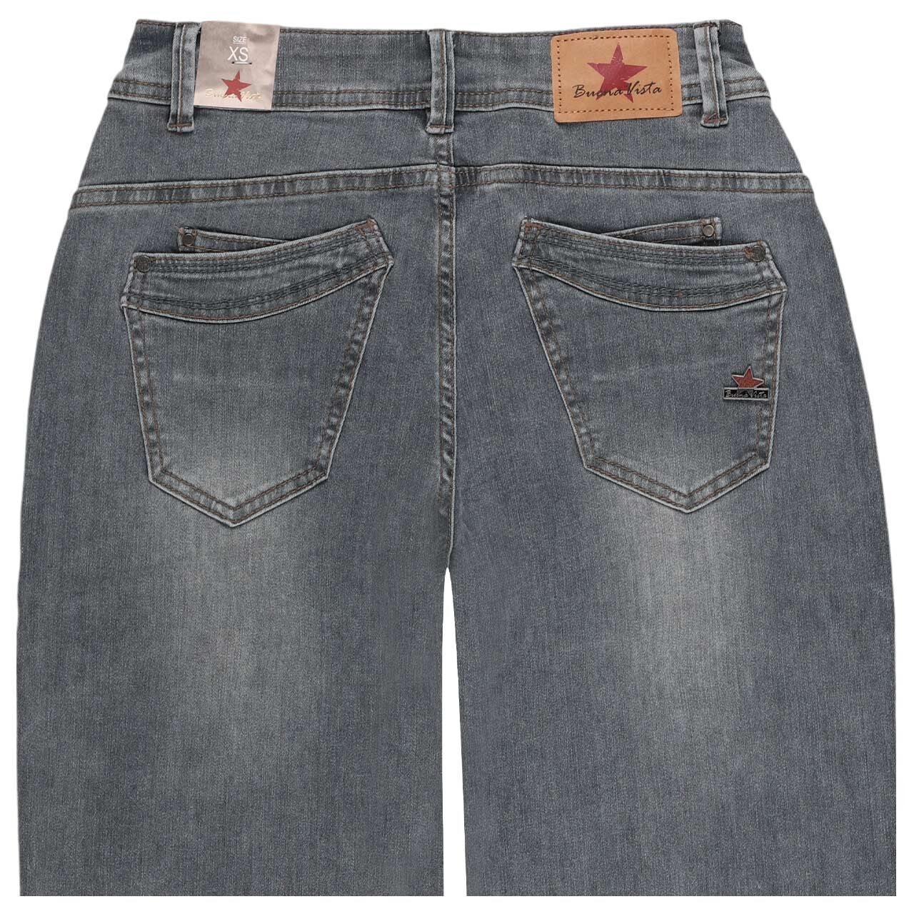 Damenjeans Malibu 7/8 Relaxed Stretch Denim von Buena Vista in Grau angewaschen, detaillierte Rückansicht