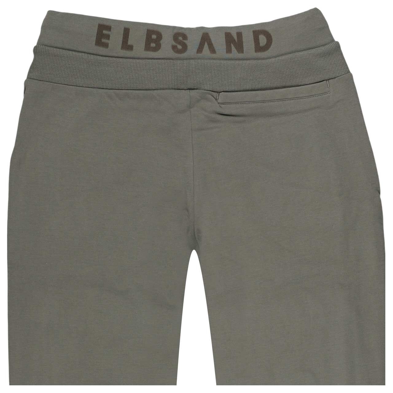 Stretch Damen Ankle Baumwollhose Brinja von Elbsand in Grüngrau, detaillierte Rückansicht