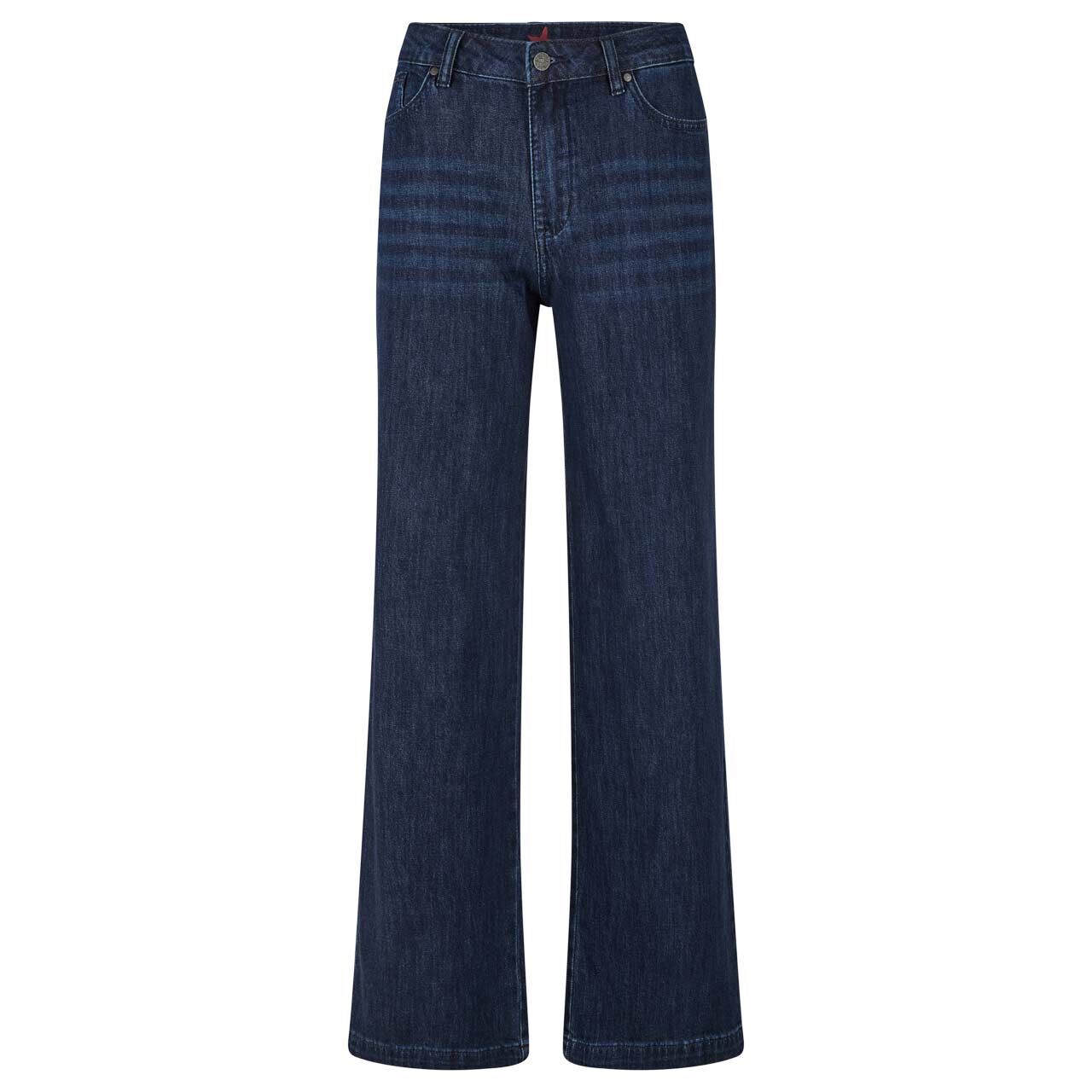 Damenjeans Wide Leg Stretch Denim von Buena Vista in Dunkelblau angewaschen, Vorderansicht