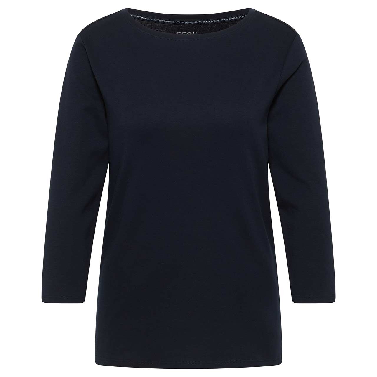 Cecil Damen 3/4 Arm Shirt Basic Boatneck universal blue