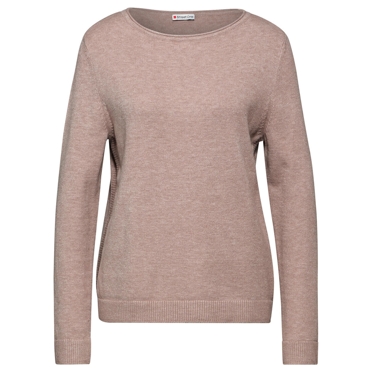 Street One Damen Pullover U-Boat Sweater warm taupe melange