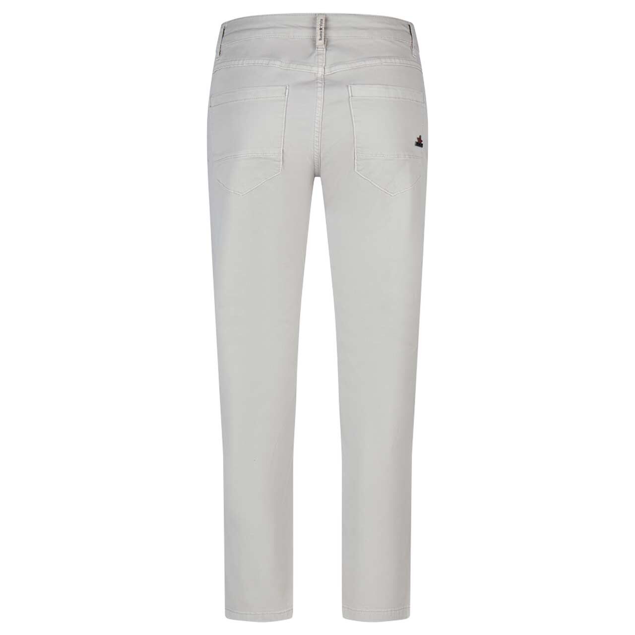 Damen Baumwollhose Anna C 7/8 Straight Stretch Twill von Buena Vista in Zartgrau, Rückansicht