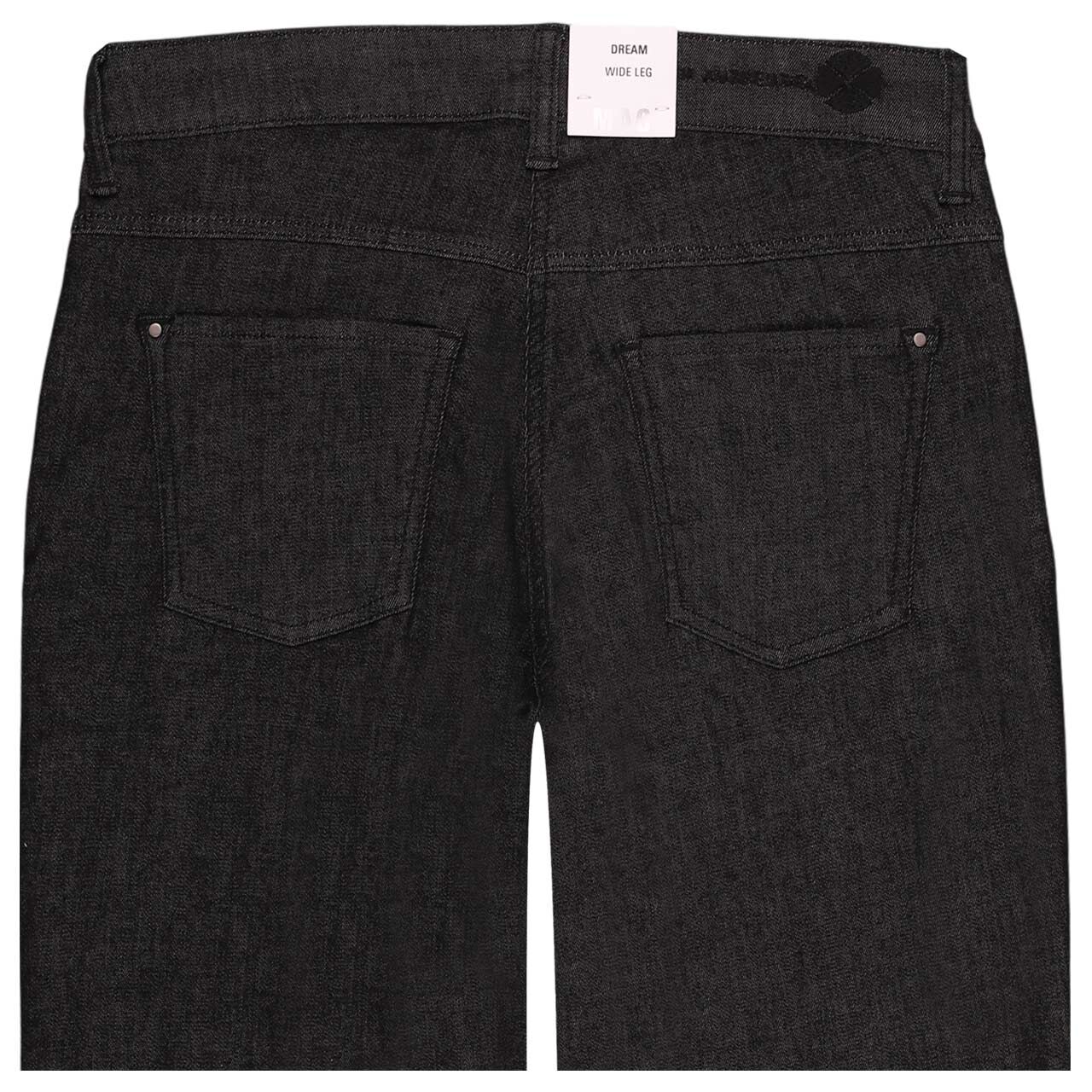 Stretch Damenjeans Dream Wide von MAC in Schwarz, detaillierte Rückansicht
