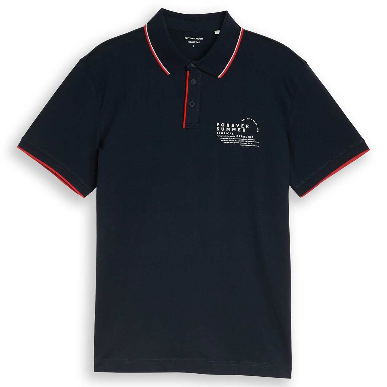 Tom Tailor Herren Poloshirt sky captain blue printed