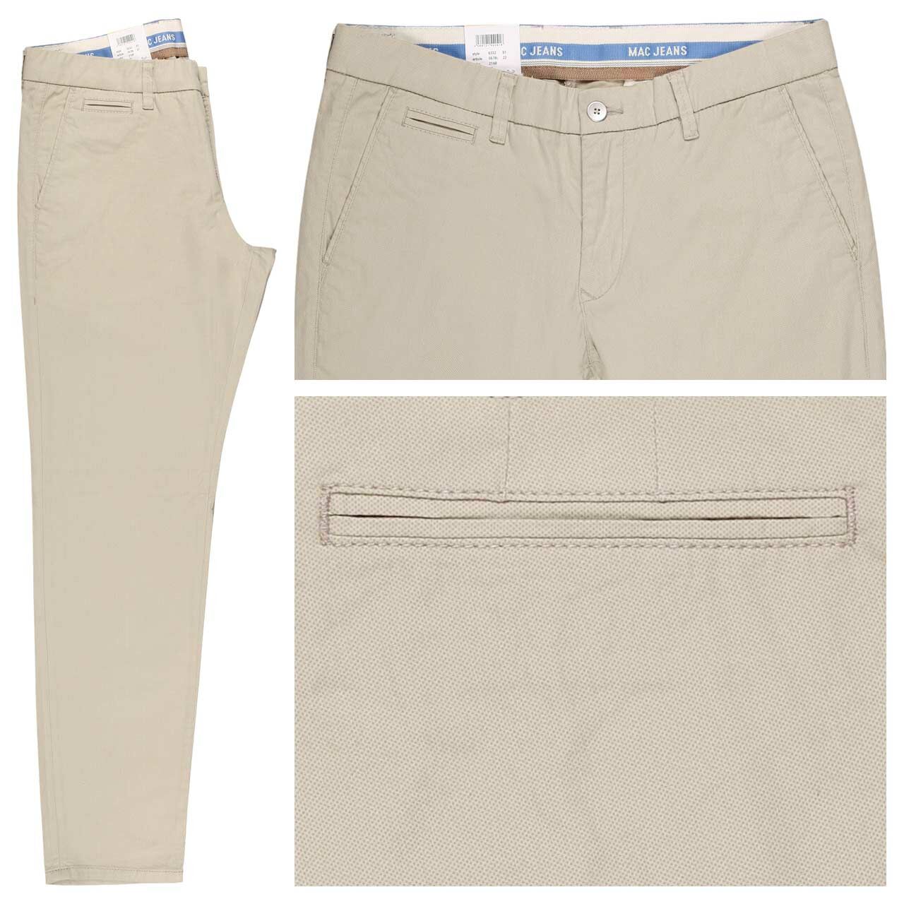 MAC Lennox Chino Baumwollhose smoothly beige printed