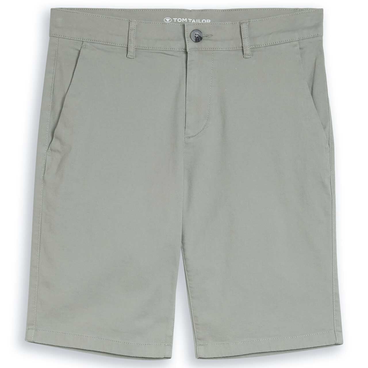 Herren Chino Baumwoll Bermuda von Tom Tailor in Olivgrün, Vorderansicht