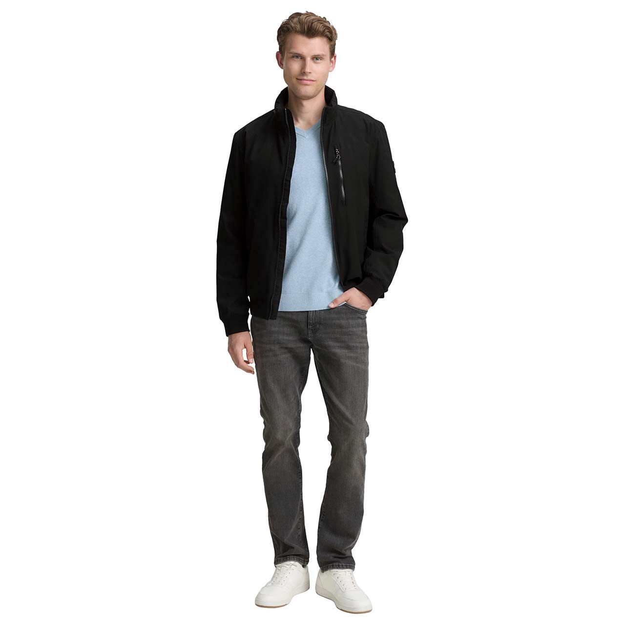 Herren Jacke Transeasonal Jacket von Tom Tailor in Schwarz, Ganzkörperansicht