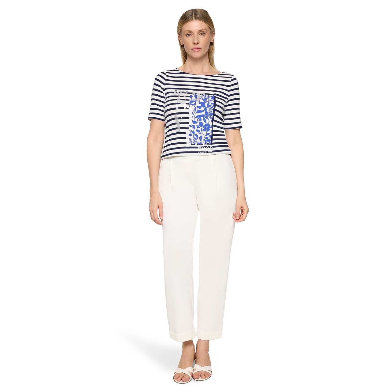 Damen T-Shirt von Betty Barclay in Dunkelblau gestreift, Ganzkörperansicht