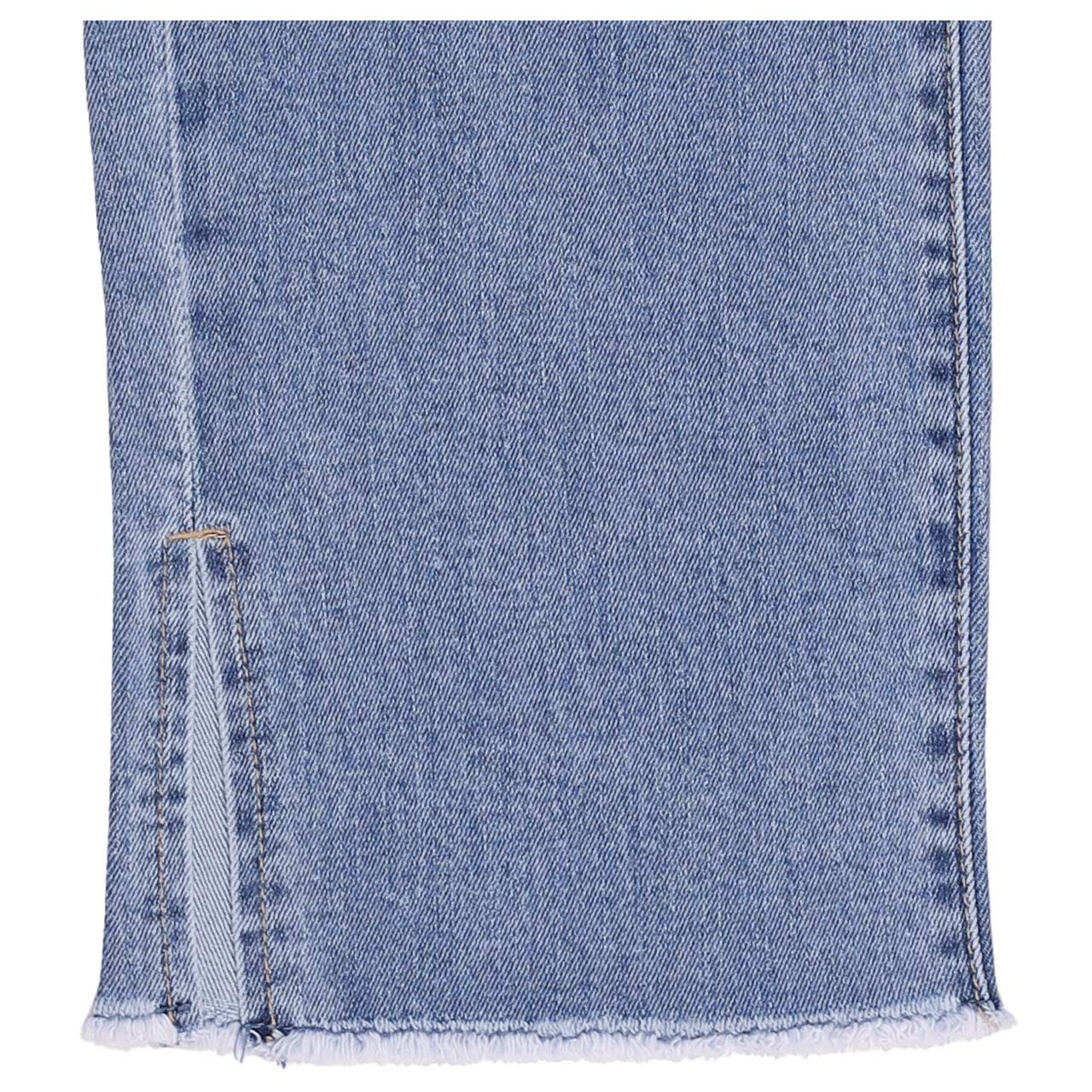 Damenjeans Stella-Zip Straight 7/8 Stretch Denim von Buena Vista in Blau verwaschen, Detailbild vom Saum