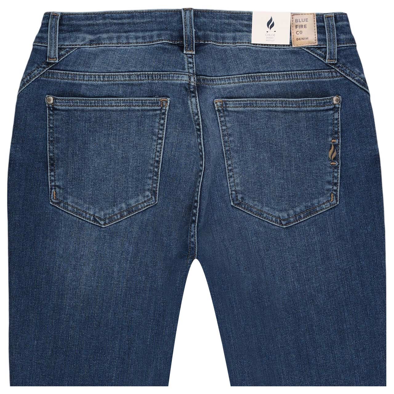 Damen 7/8 Jeans Chloe von Blue Fire in Blau angewaschen, detaillierte Rückansicht