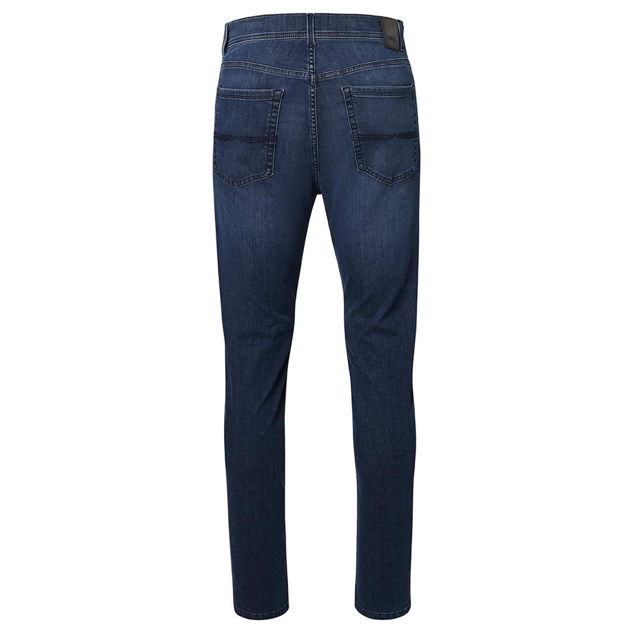Stretch Herrenjeans Rando Megaflex in Blau angewaschen von Pioneer, Rückansicht