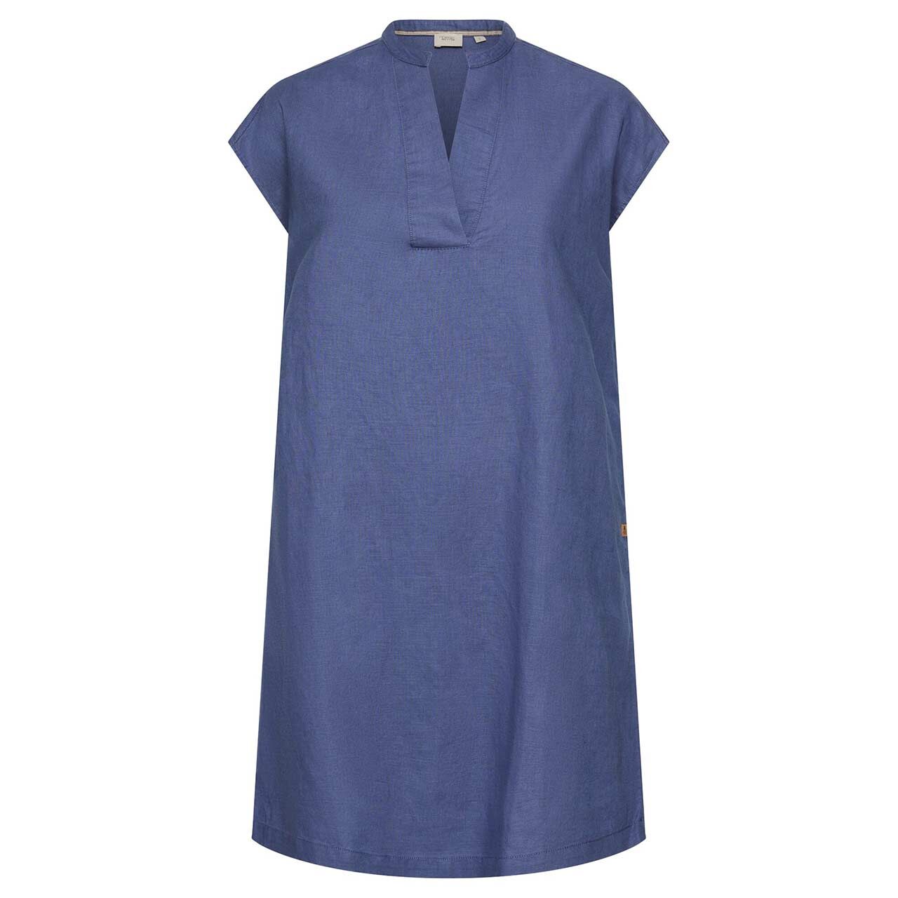 Camel active Damen Kurzarm Leinen Kleid ocean blue