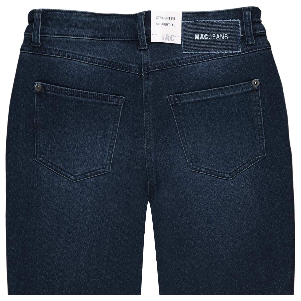 Stretch Damenjeans Melanie von MAC in Dunkelblau angewaschen, detaillierte Rückansicht