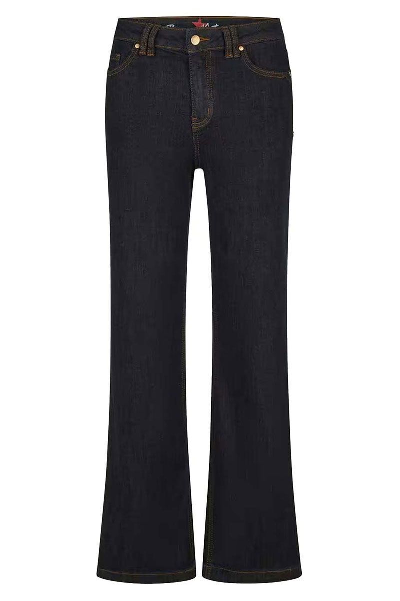 Vorderansicht der Buena Vista Straight Damenjeans in Blau