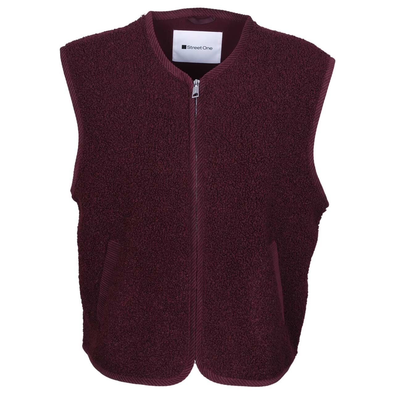 Street One Damen Teddy Weste Short Detail Vest rustic rouge