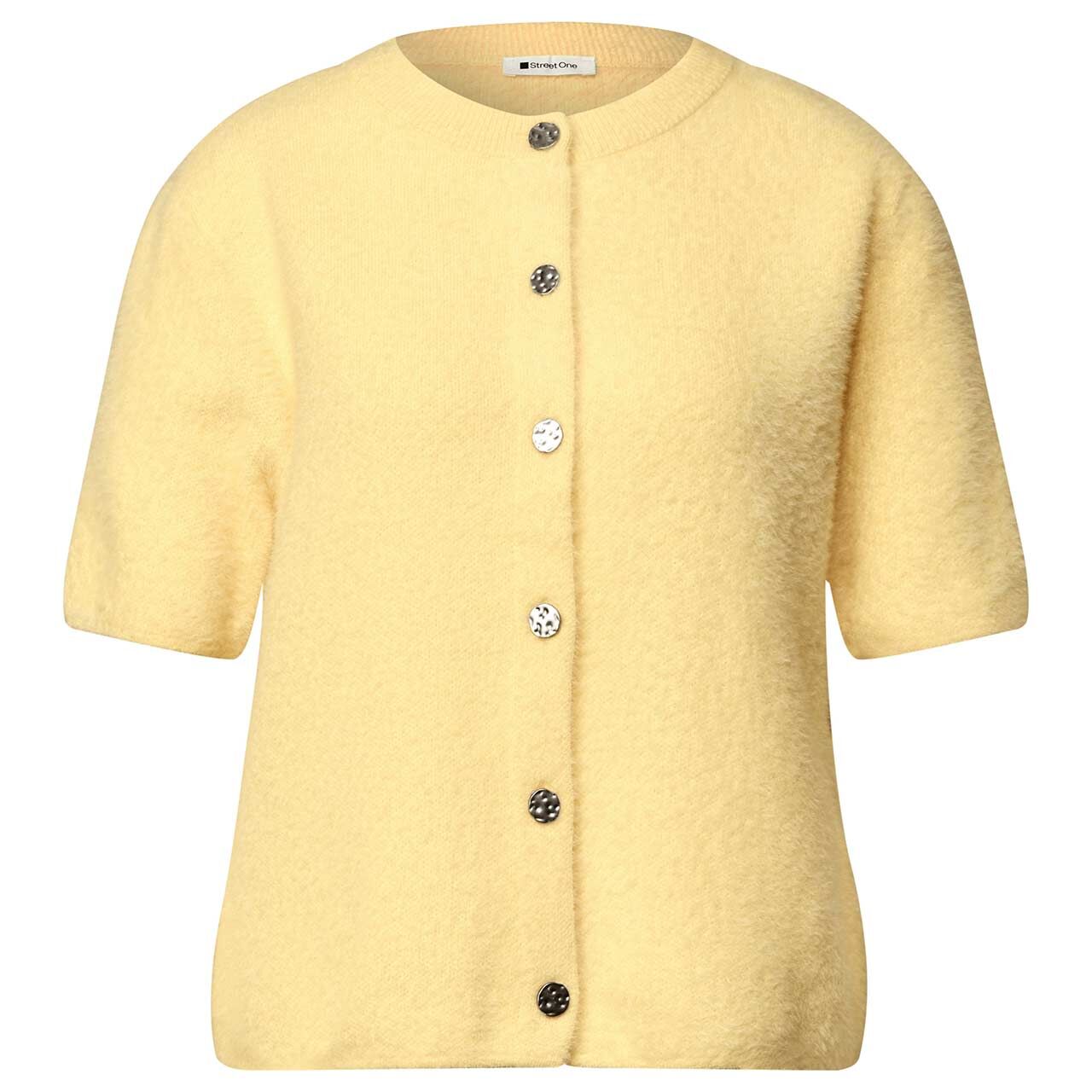 Street One Damen Kurzarm Strickjacke Fluffy Short Sleeve Cardigan sunbeam yellow