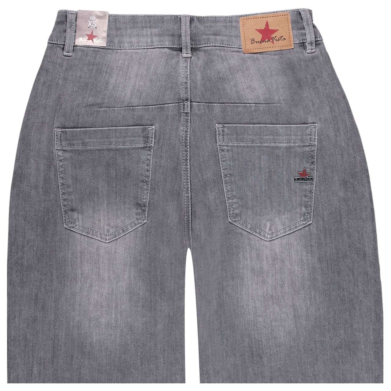 Damenjeans Barrel-F 7/8 Stretch Denim von Buena Vista in Hellgrau, detaillierte Rückansicht