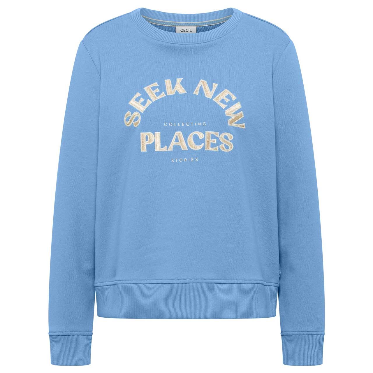 Cecil Damen Sweatshirt Embroidery cloud blue
