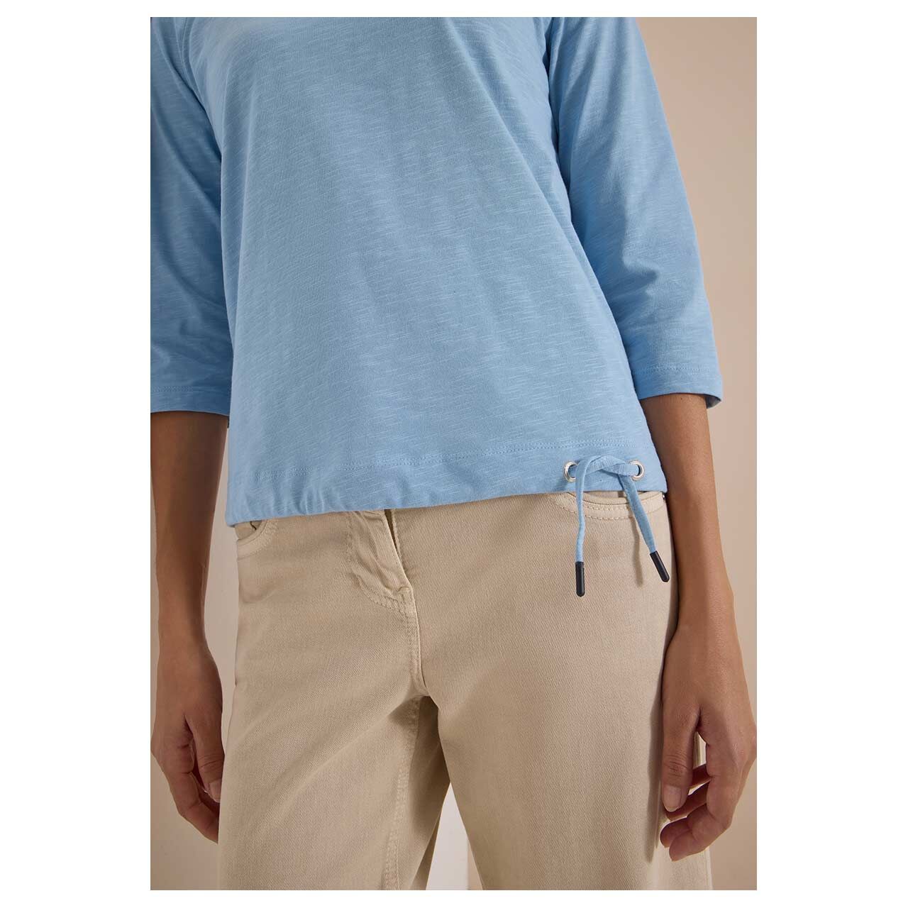 Cecil Damen 3/4 Arm Shirt Soft Slubyarn easy blue melange