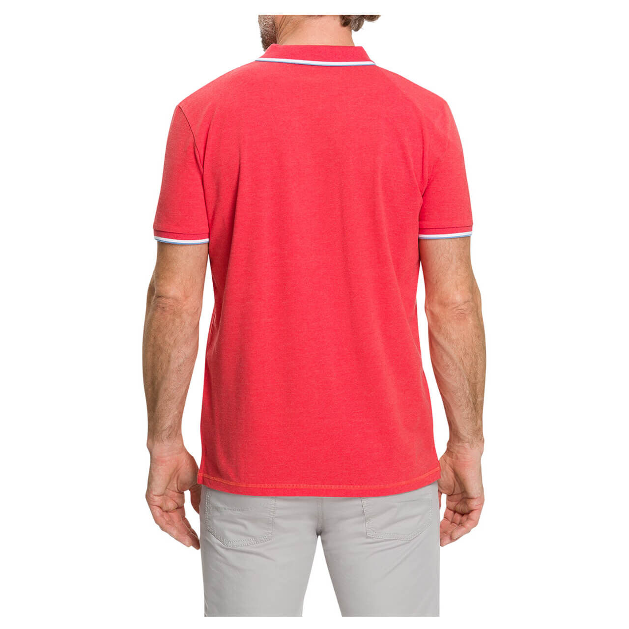 pioneer-herren-poloshirt-cuba-rot-4506-ansicht-hinten Pioneer Poloshirt für Herren in Hellrot meliert, FarbNr.: 4506