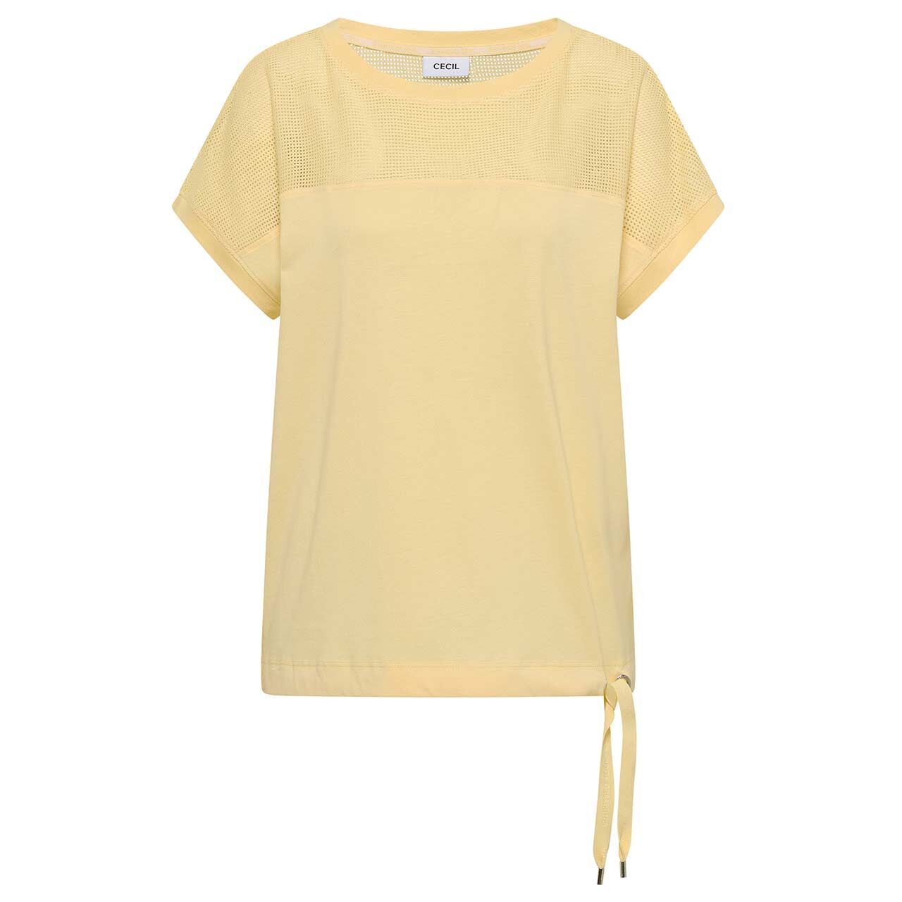 Cecil Damen T-Shirt Mesh Insert buttermilk yellow