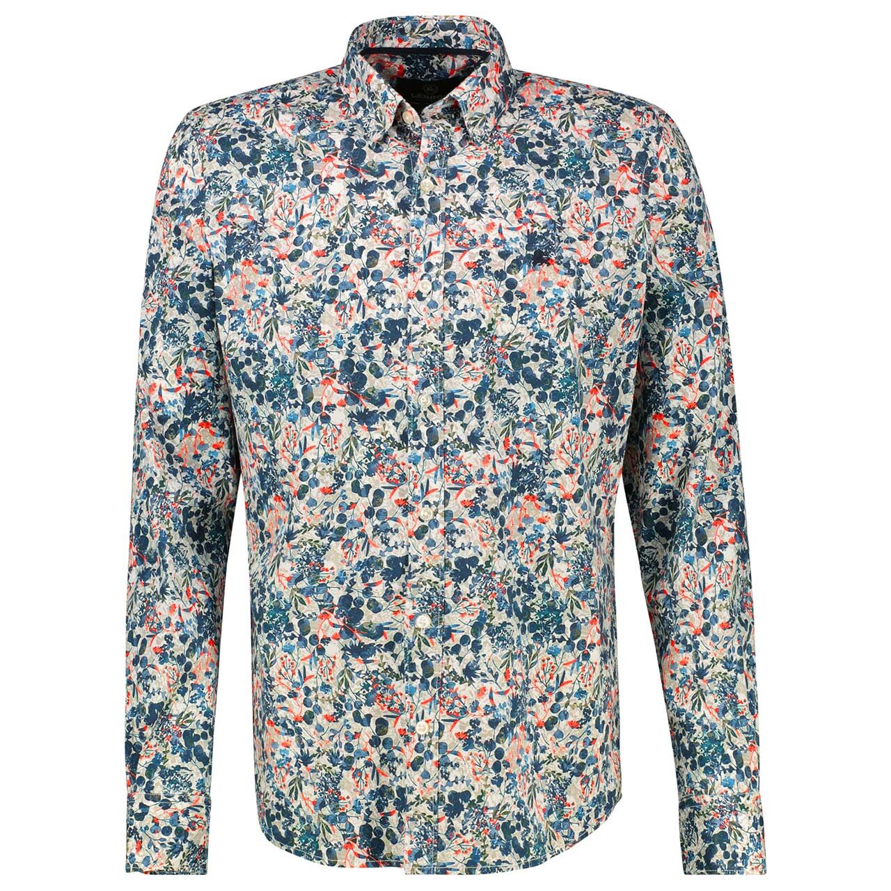 Lerros Herren Langarm Hemd white flower print