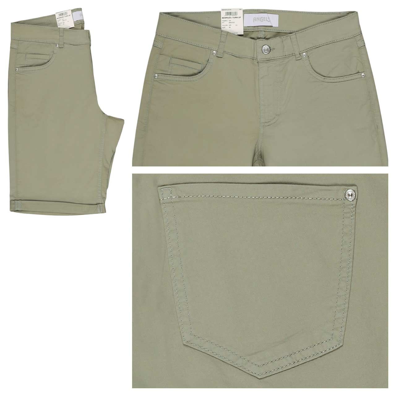 Angels Bermuda TU Baumwollhose eucalyptus