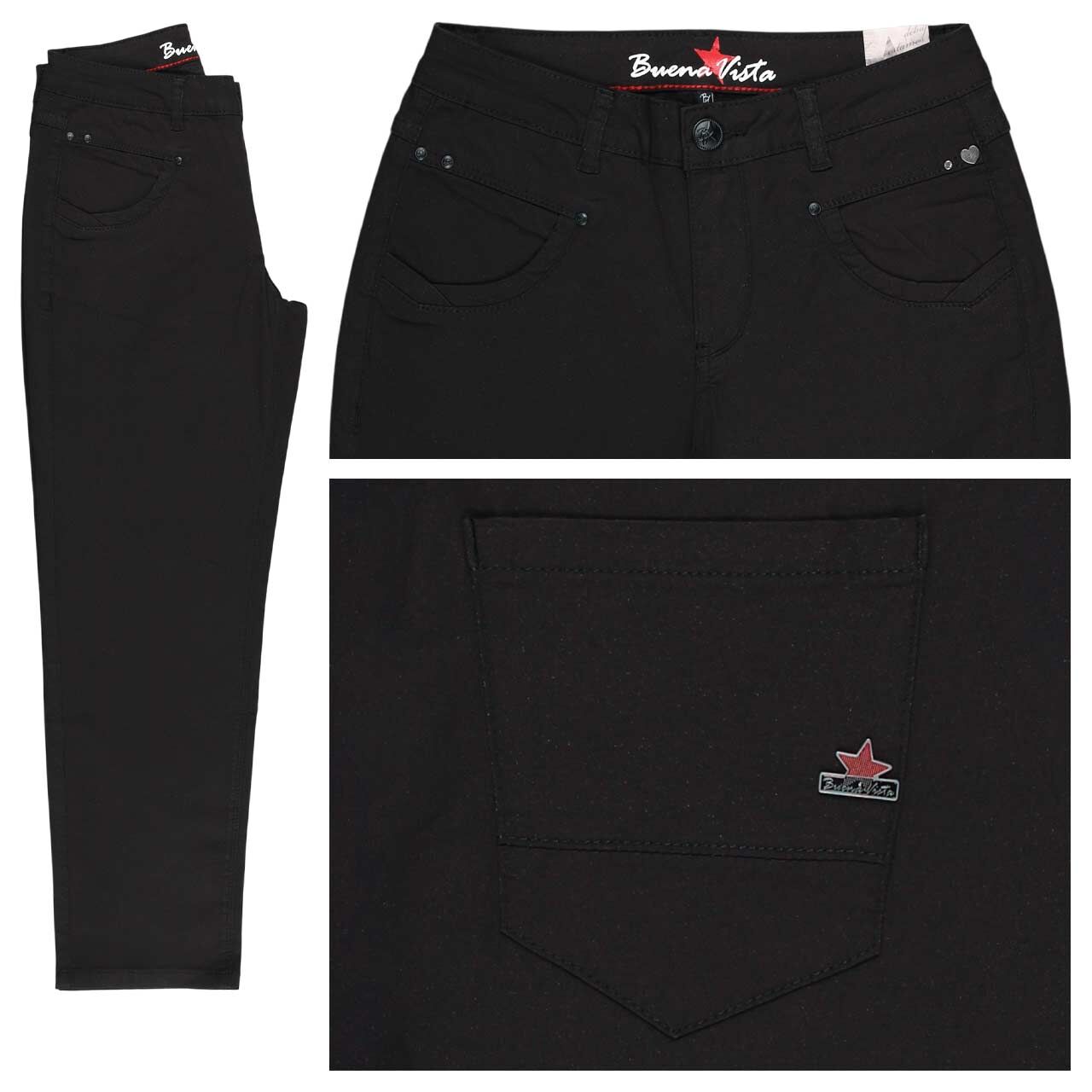 Buena Vista Anna C 7/8 Straight Stretch Twill Baumwollhose elegant black