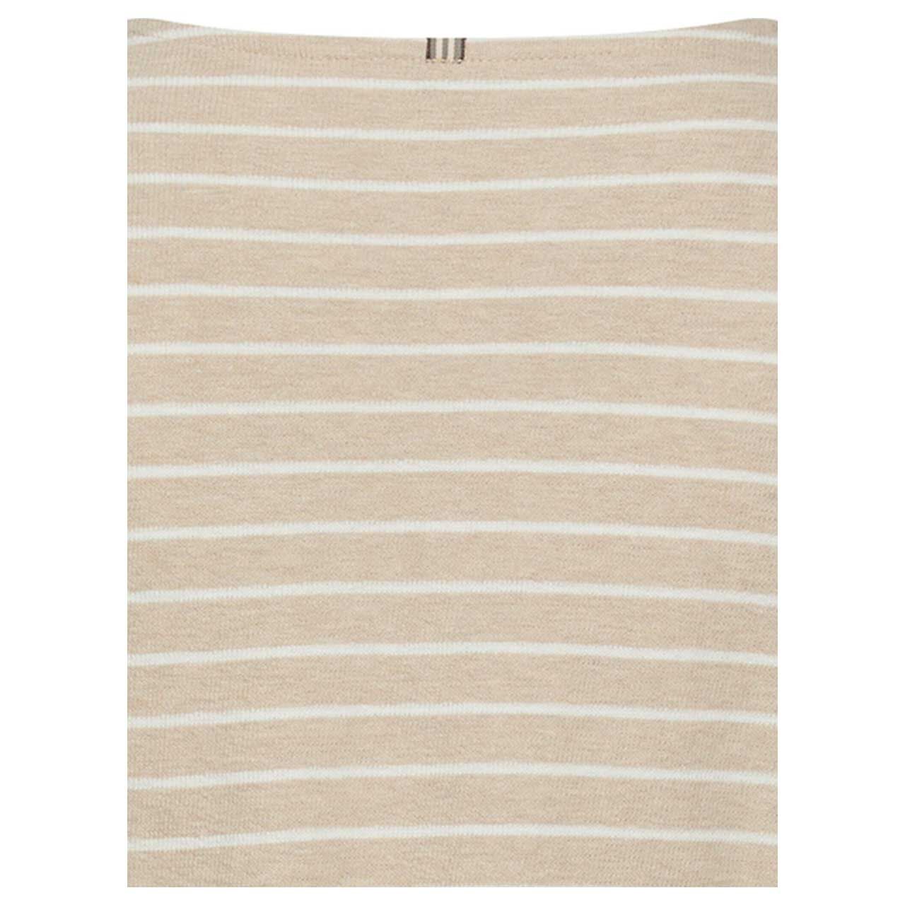 Damen Langarm Shirt von Camel active in Beige gestreift, detaillierte Rückansicht
