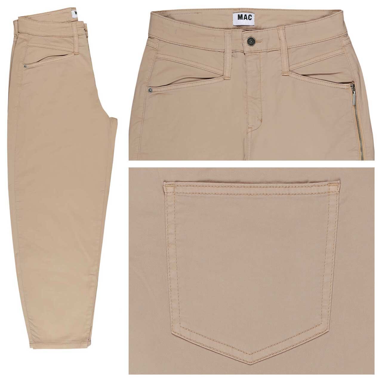 MAC Bora 7/8 Baumwollhose golden terra antique zip